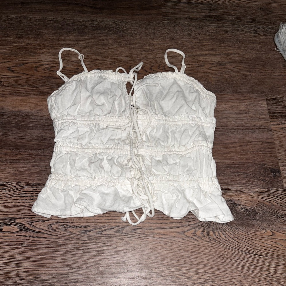 H&M Cream Drawstring Top - Picture 4 of 7